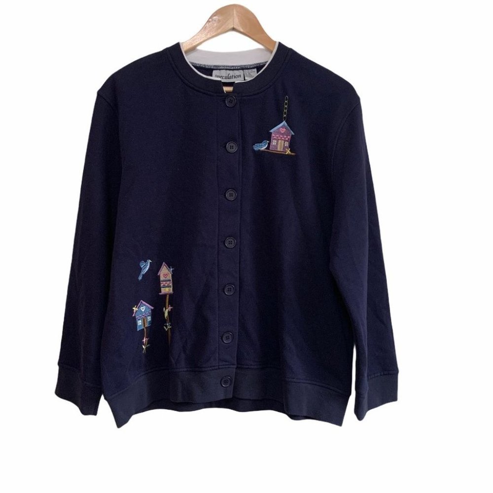 SPECULATION Embellished Dark Blue Sweater Sz PL